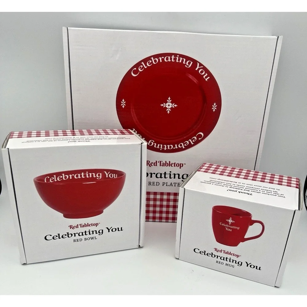 You Are Special Celebrating 3 Piece Red Collection Plate Mug  Bowl New Boxed New